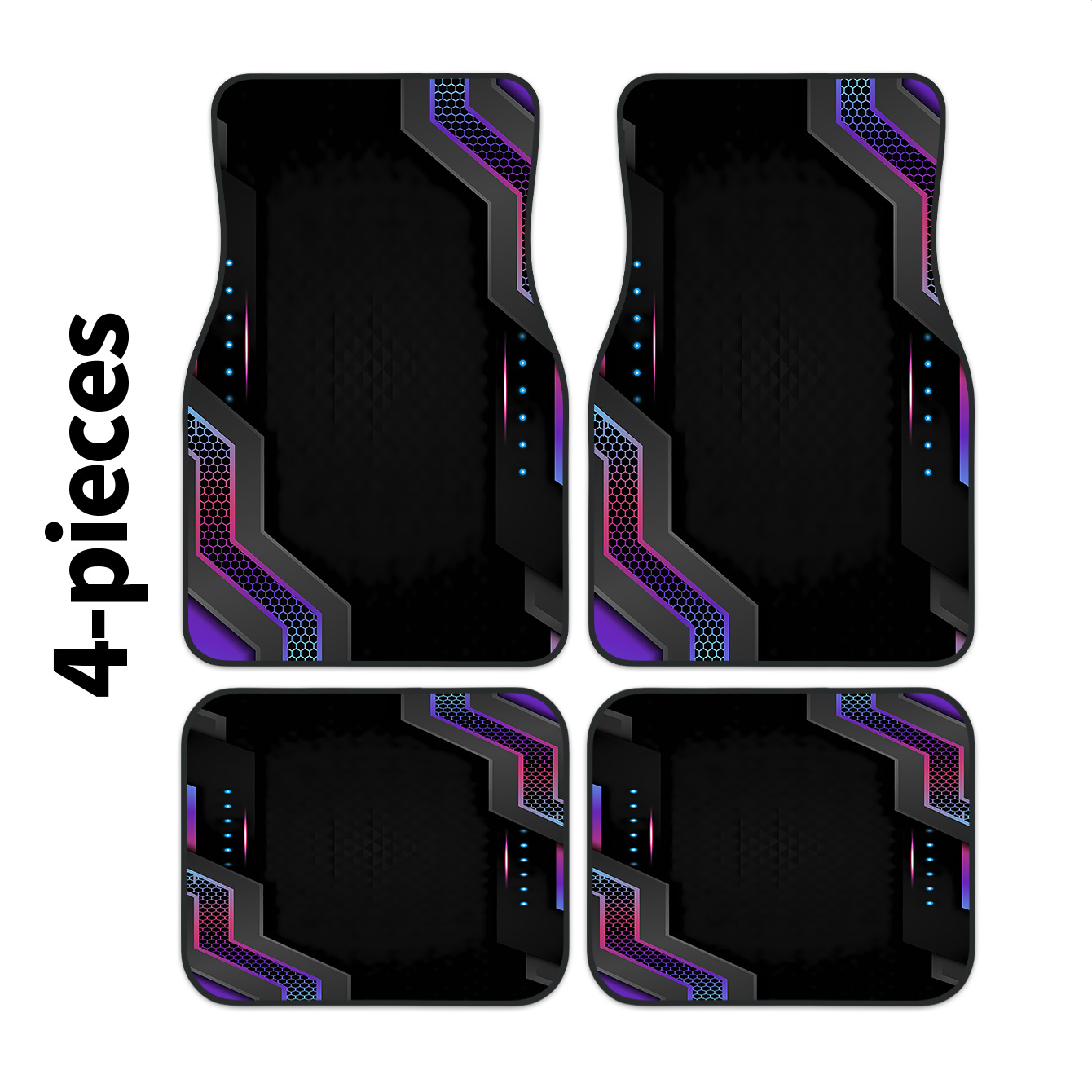 Tech Accessories Luxury - 4 stuks 2D high-tech bedrukte autovloermatten